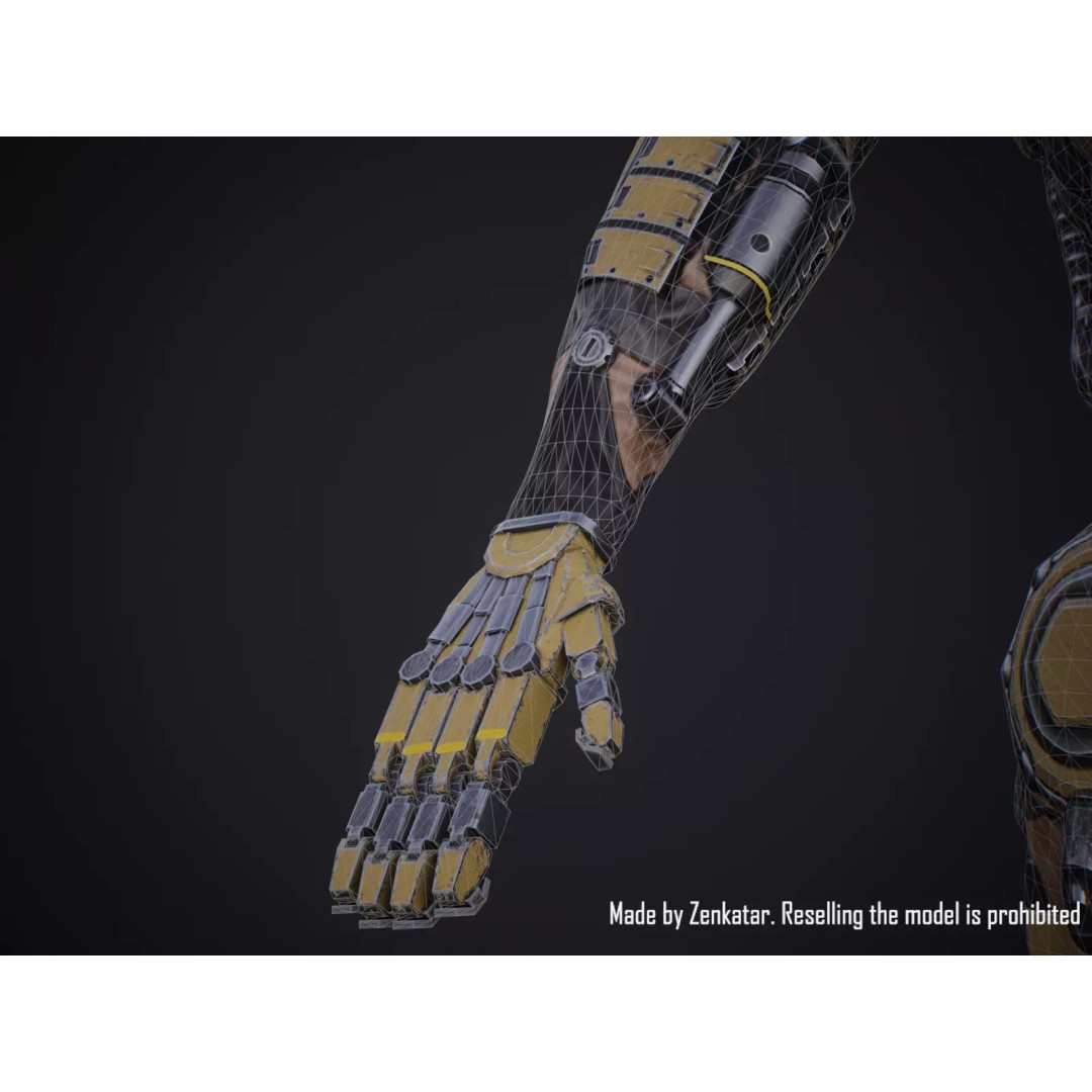 Sci-Fi Robot 3D Model – Low Poly Game Ready Character, FBX - View 34