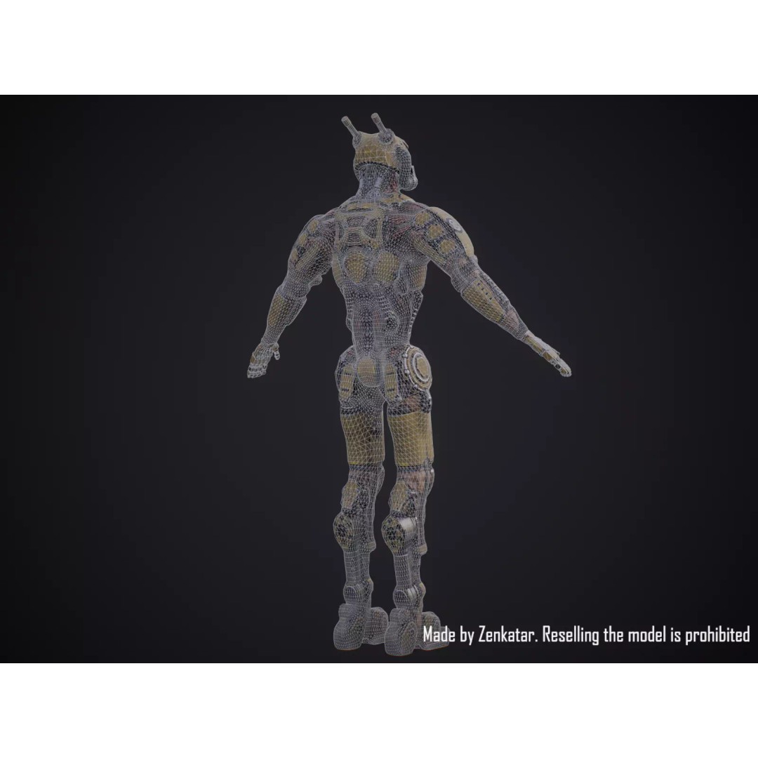 Sci-Fi Robot 3D Model – Low Poly Game Ready Character, FBX - View 35