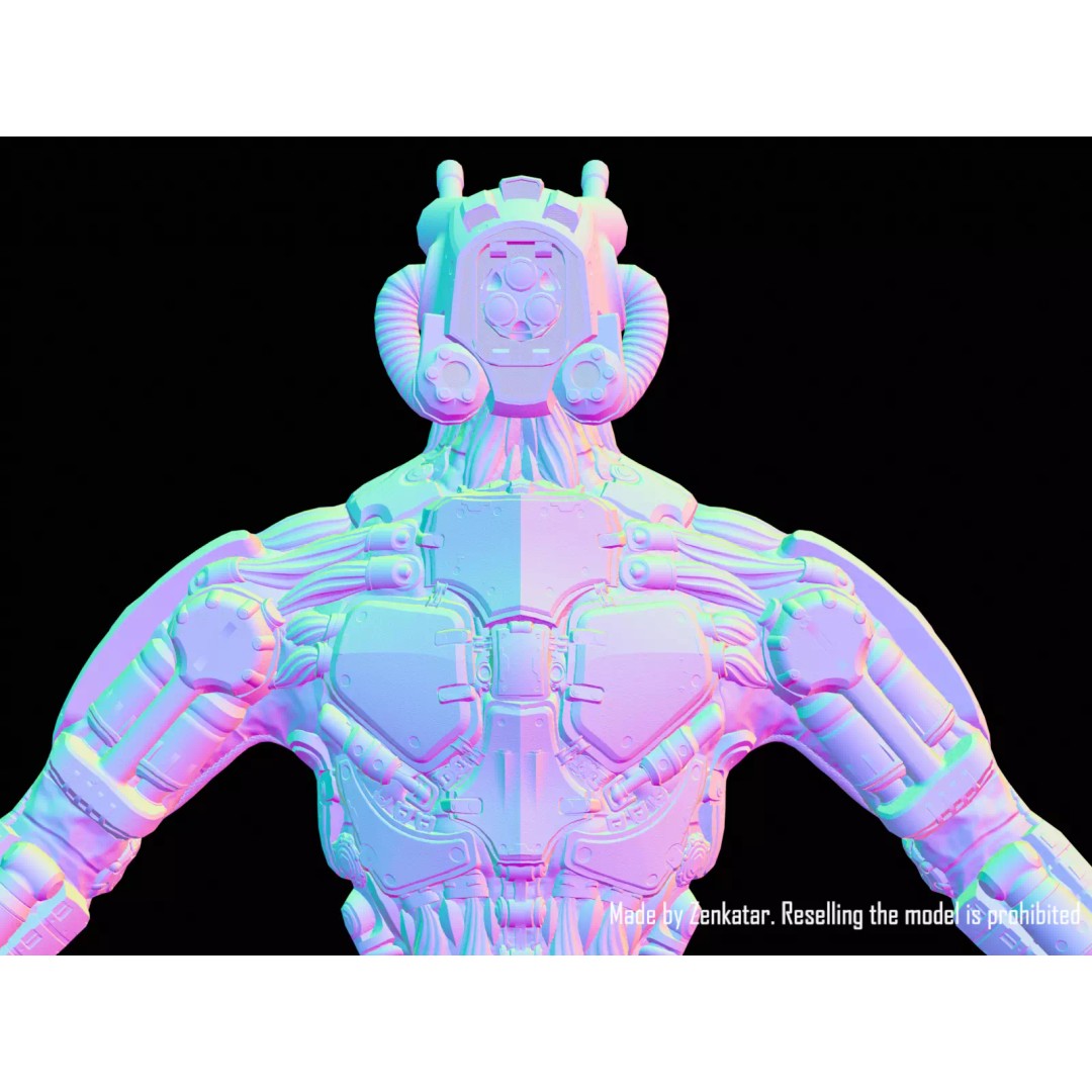 Sci-Fi Robot 3D Model – Low Poly Game Ready Character, FBX - View 36