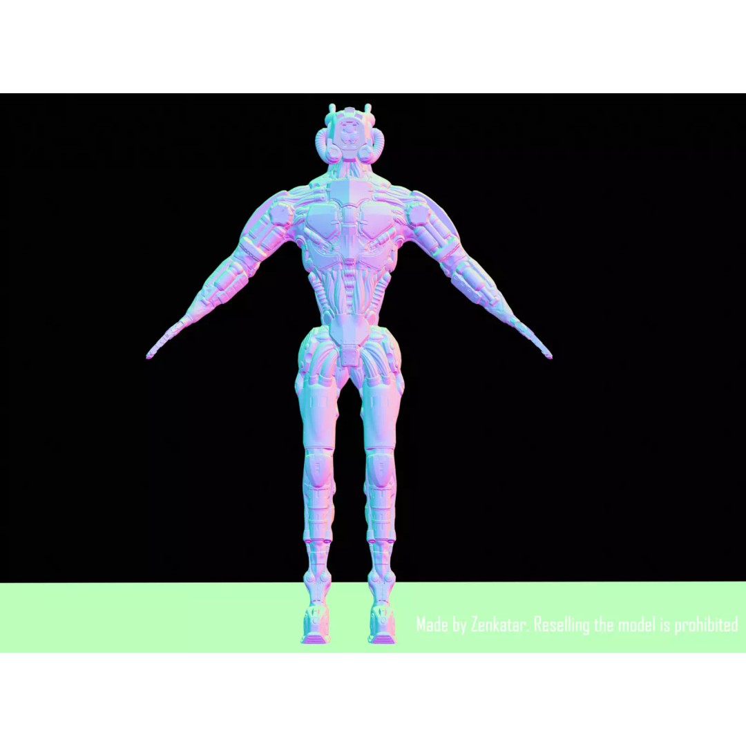 Sci-Fi Robot 3D Model – Low Poly Game Ready Character, FBX - View 37