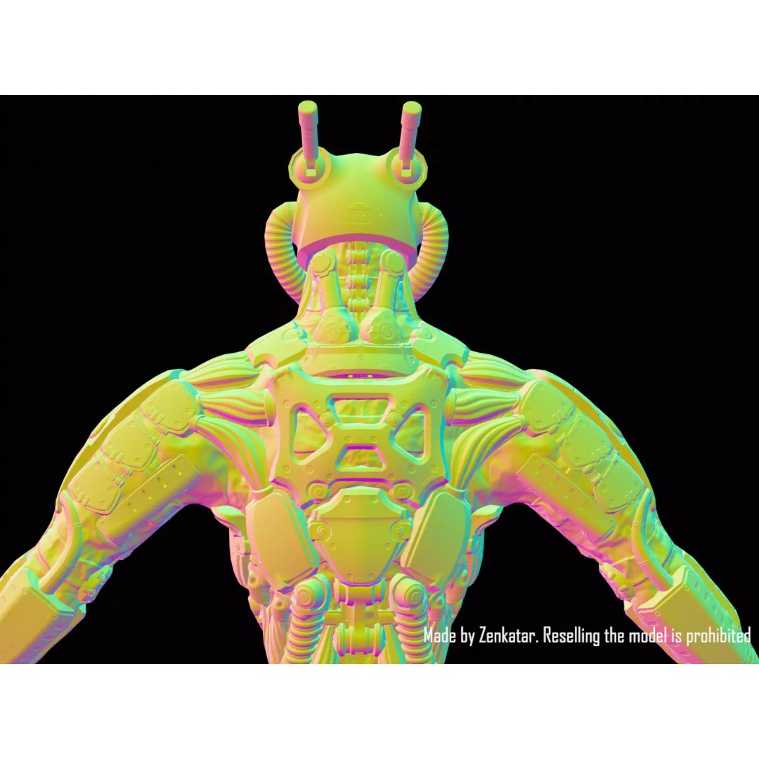 Sci-Fi Robot 3D Model – Low Poly Game Ready Character, FBX - View 38