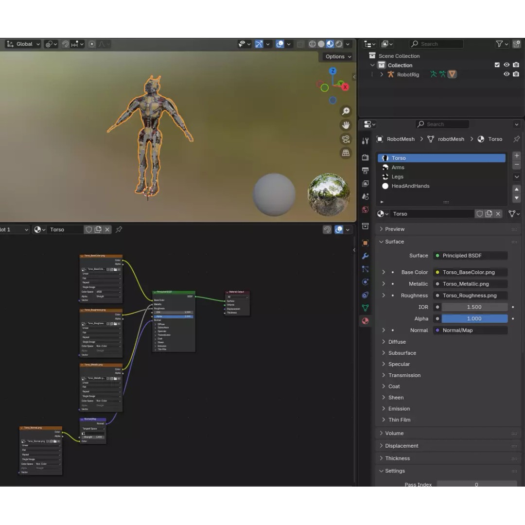 Sci-Fi Robot 3D Model – Low Poly Game Ready Character, FBX - View 44