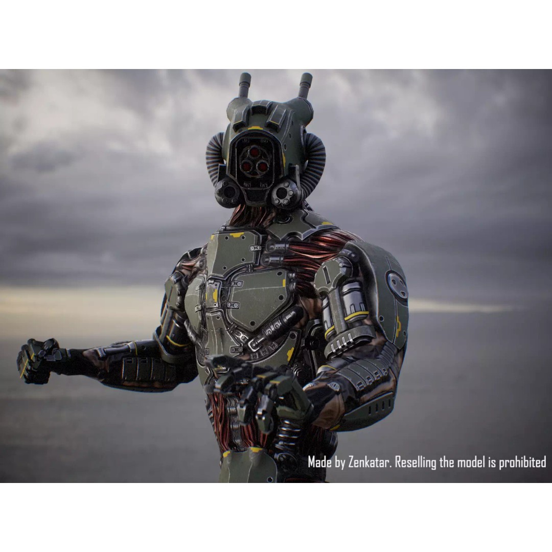 Sci-Fi Robot 3D Model – Low Poly Game Ready Character, FBX - View 9