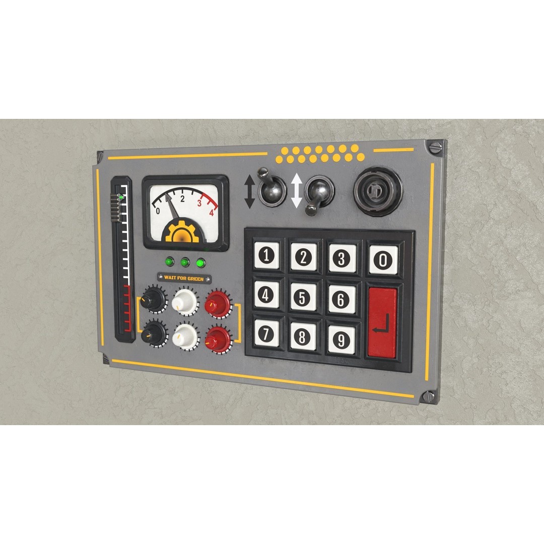 Control Panel 3D Model – Low Poly PBR Textured Kit, FBX & OBJ