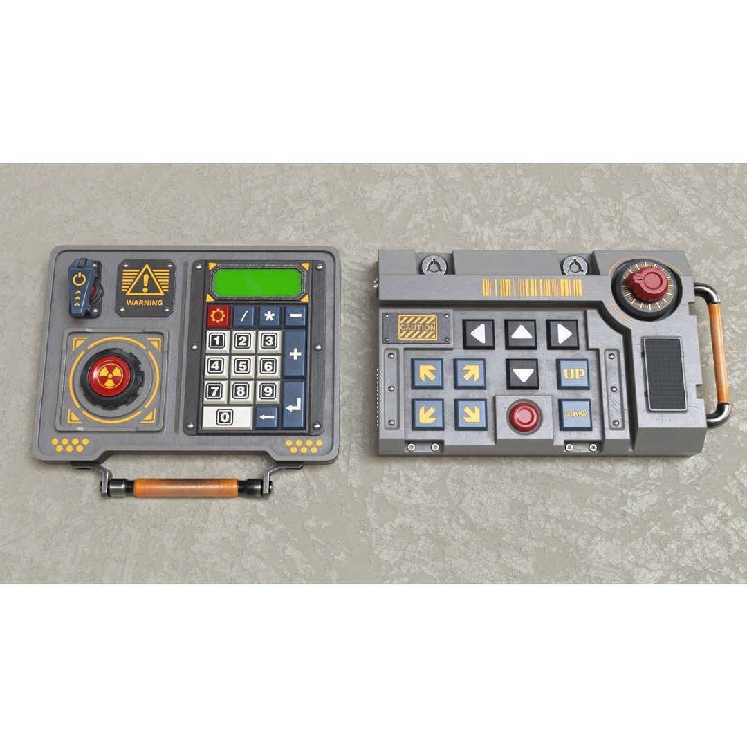 Control Panel 3D Model – Low Poly PBR Textured Kit, FBX & OBJ - View 14