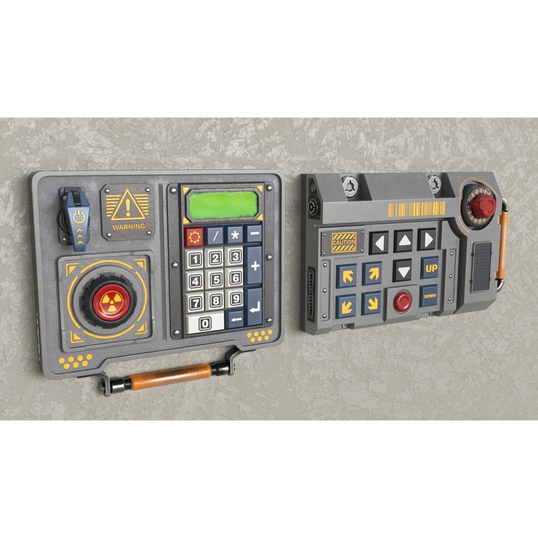 Control Panel 3D Model – Low Poly PBR Textured Kit, FBX & OBJ - View 16