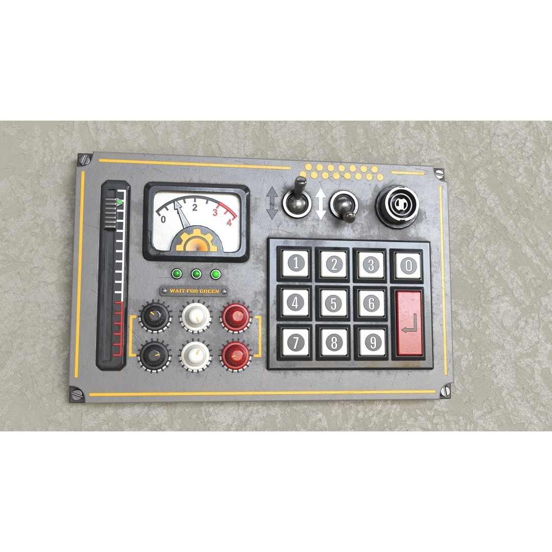 Control Panel 3D Model – Low Poly PBR Textured Kit, FBX & OBJ - View 17