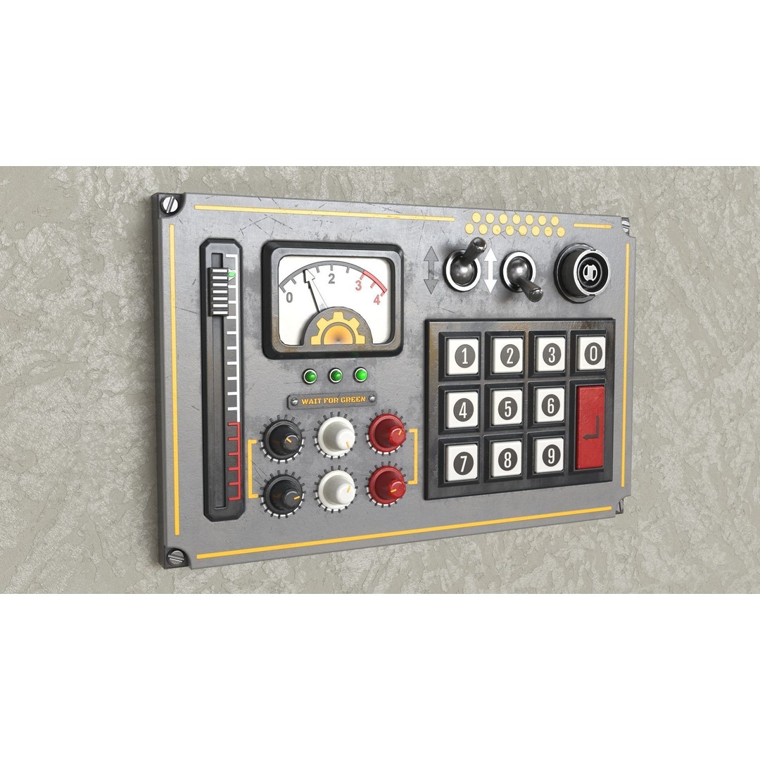Control Panel 3D Model – Low Poly PBR Textured Kit, FBX & OBJ - View 18