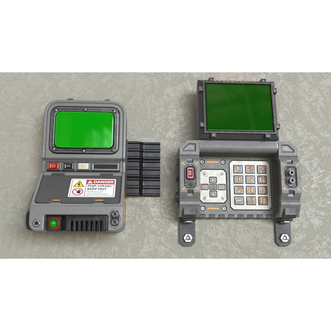 Control Panel 3D Model – Low Poly PBR Textured Kit, FBX & OBJ - View 8