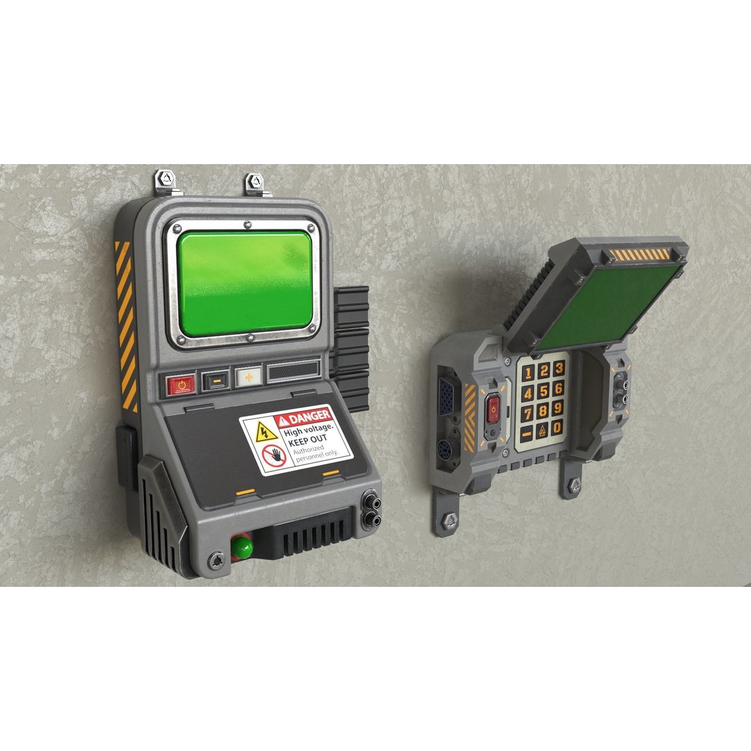 Control Panel 3D Model – Low Poly PBR Textured Kit, FBX & OBJ - View 9