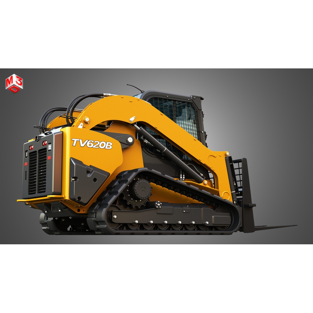 TV620B Compact Track Loader 3D Model – High Poly Vehicle Asset, FBX - View 10