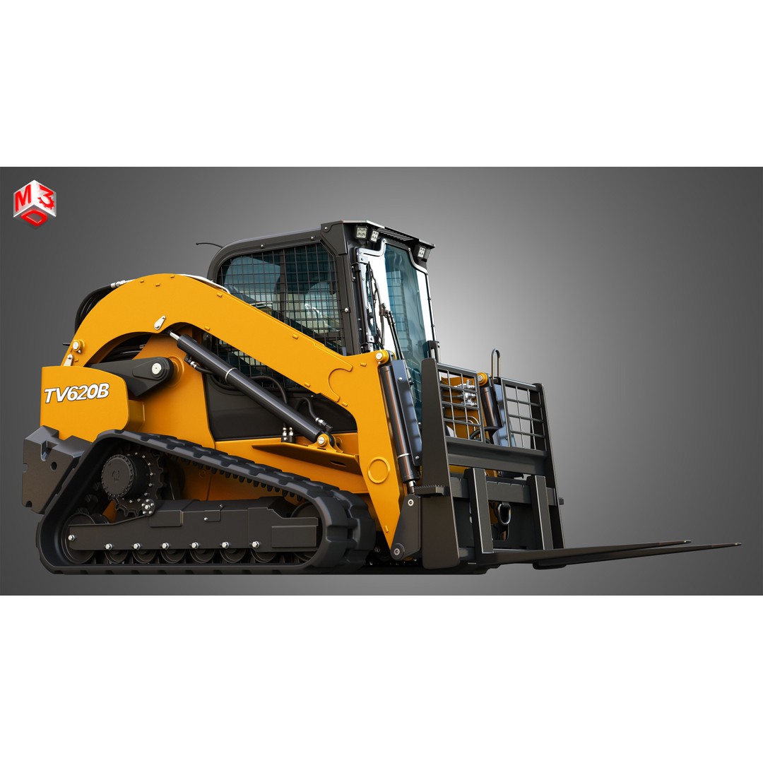 TV620B Compact Track Loader 3D Model – High Poly Vehicle Asset, FBX - View 11