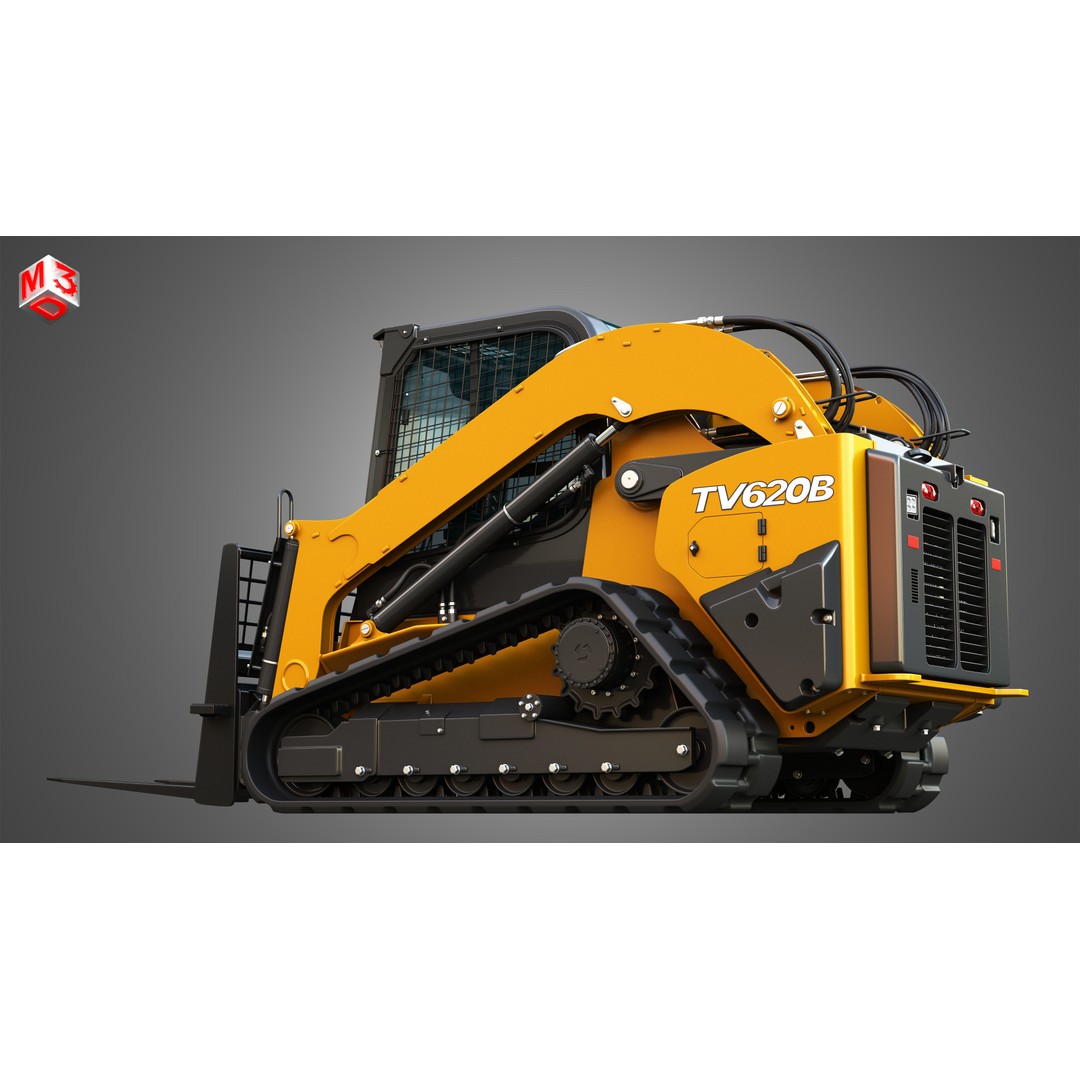 TV620B Compact Track Loader 3D Model – High Poly Vehicle Asset, FBX - View 12