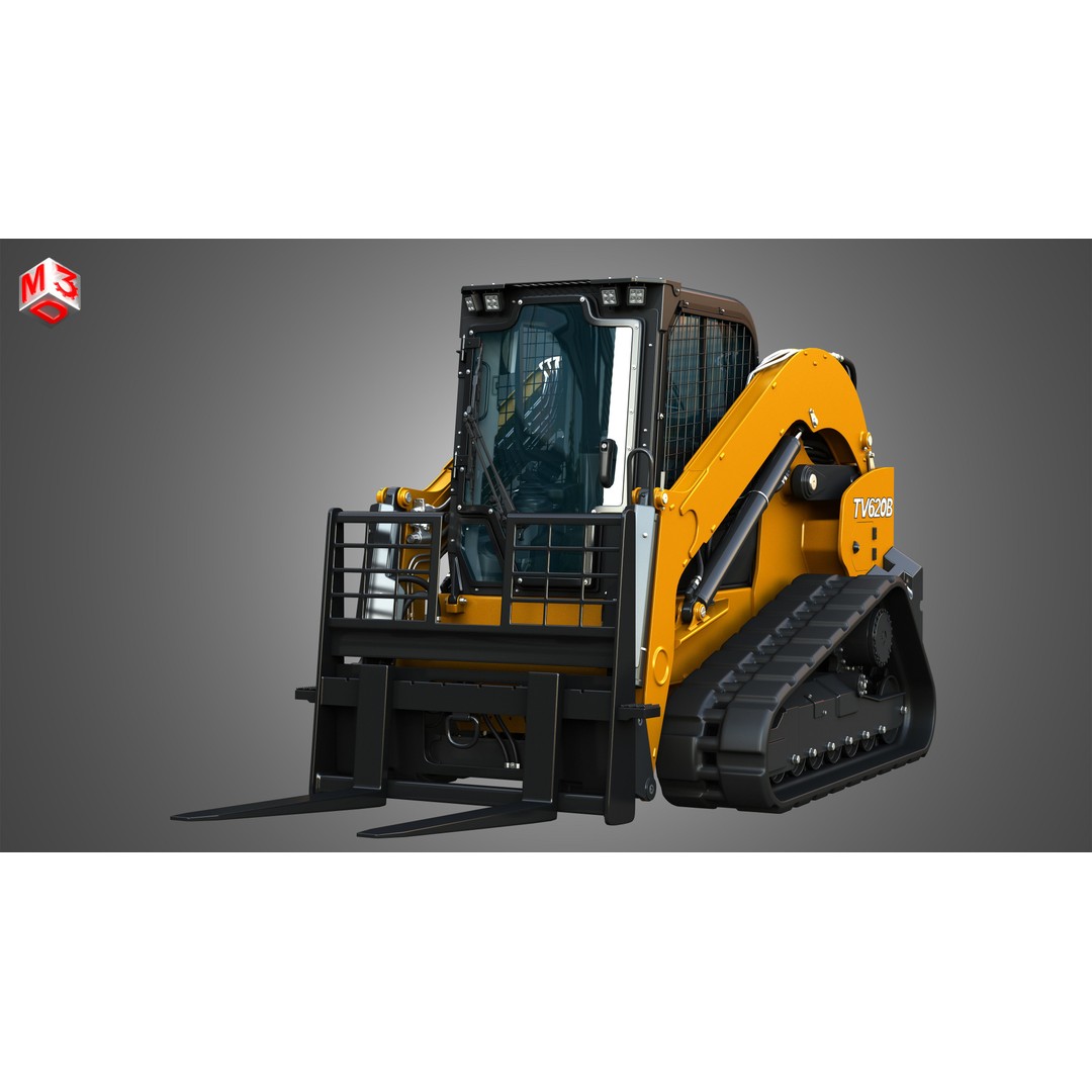 TV620B Compact Track Loader 3D Model – High Poly Vehicle Asset, FBX - View 13