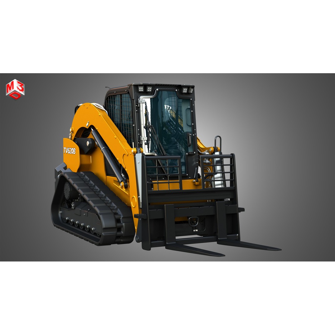 TV620B Compact Track Loader 3D Model – High Poly Vehicle Asset, FBX - View 15