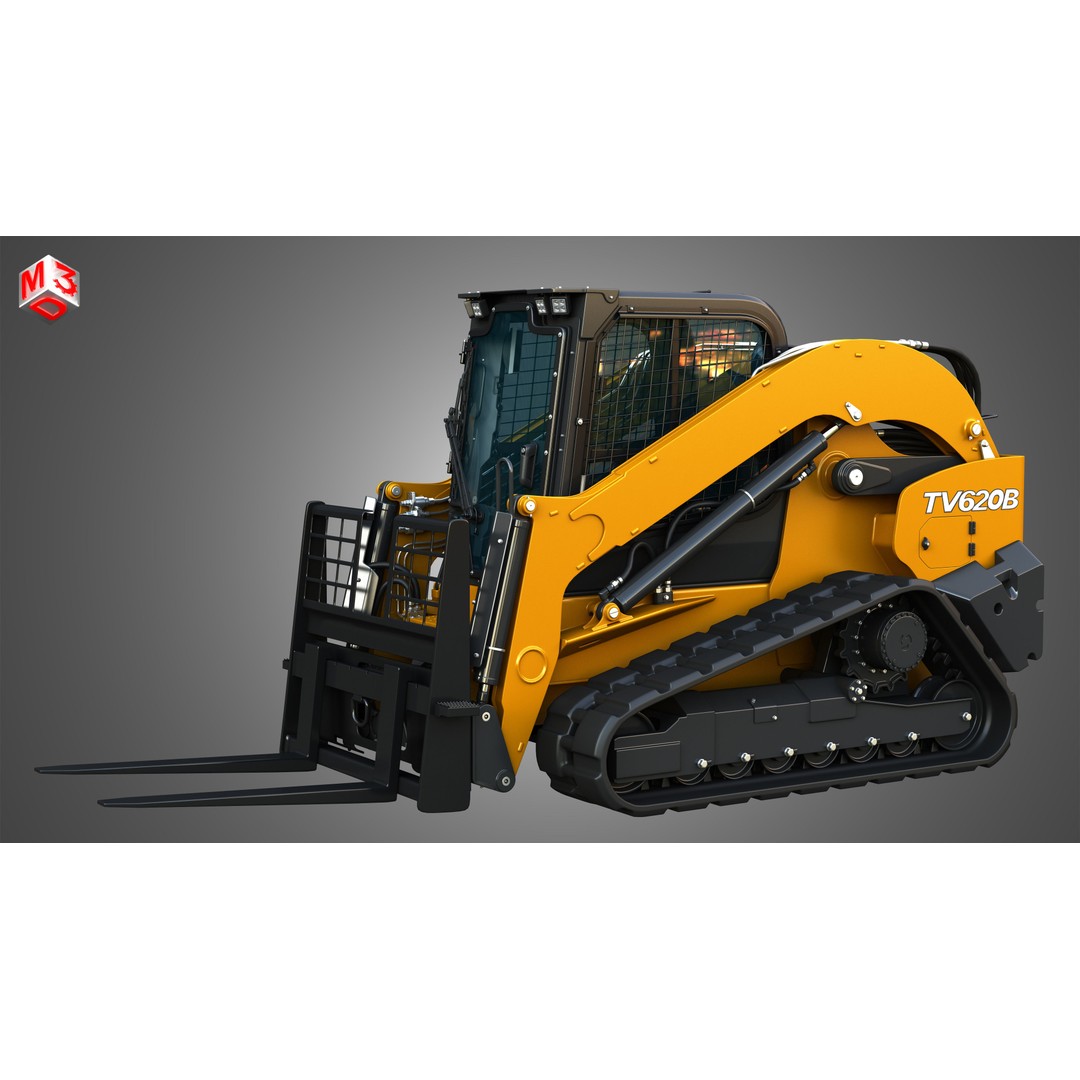 TV620B Compact Track Loader 3D Model – High Poly Vehicle Asset, FBX - View 17