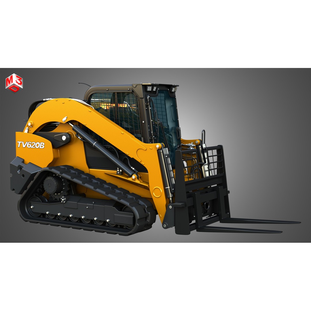 TV620B Compact Track Loader 3D Model – High Poly Vehicle Asset, FBX - View 19