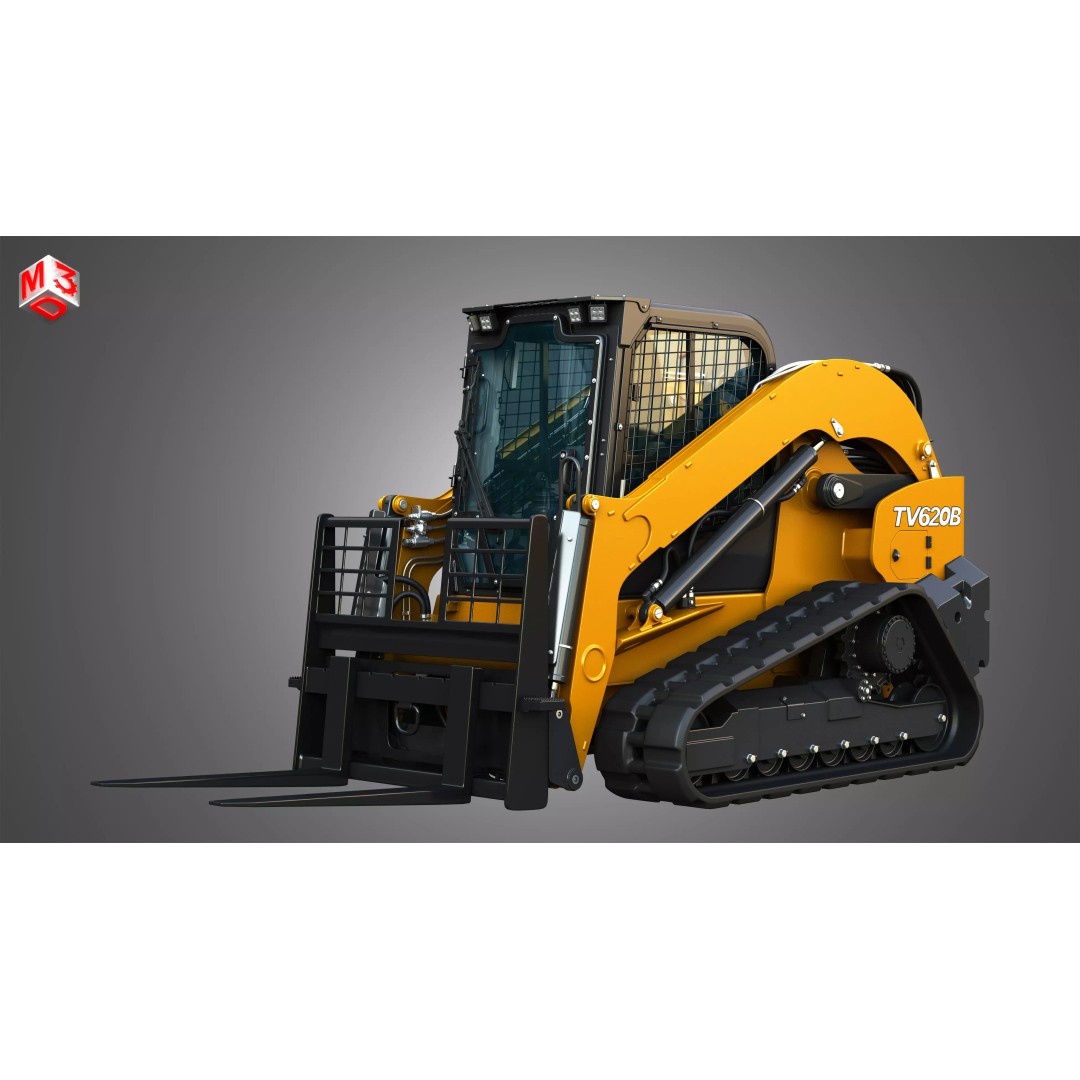 TV620B Compact Track Loader 3D Model – High Poly Vehicle Asset, FBX - View 2