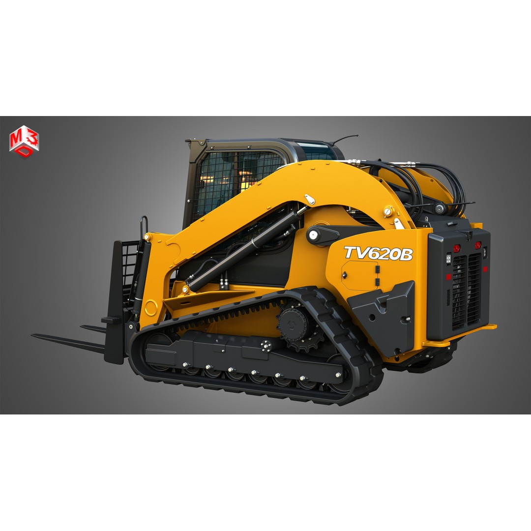 TV620B Compact Track Loader 3D Model – High Poly Vehicle Asset, FBX - View 20