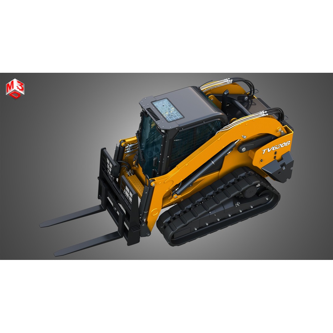 TV620B Compact Track Loader 3D Model – High Poly Vehicle Asset, FBX - View 21