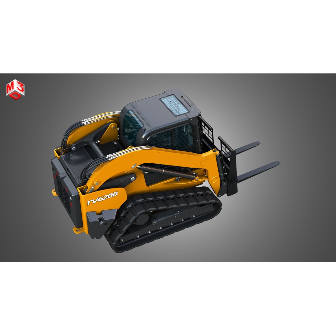 TV620B Compact Track Loader 3D Model – High Poly Vehicle Asset, FBX - View 22