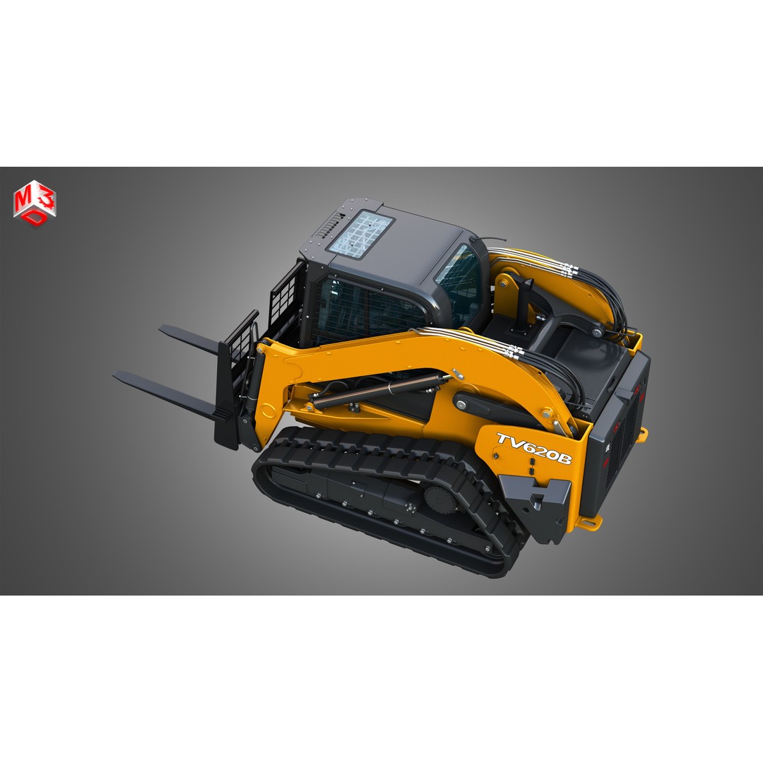 TV620B Compact Track Loader 3D Model – High Poly Vehicle Asset, FBX - View 23