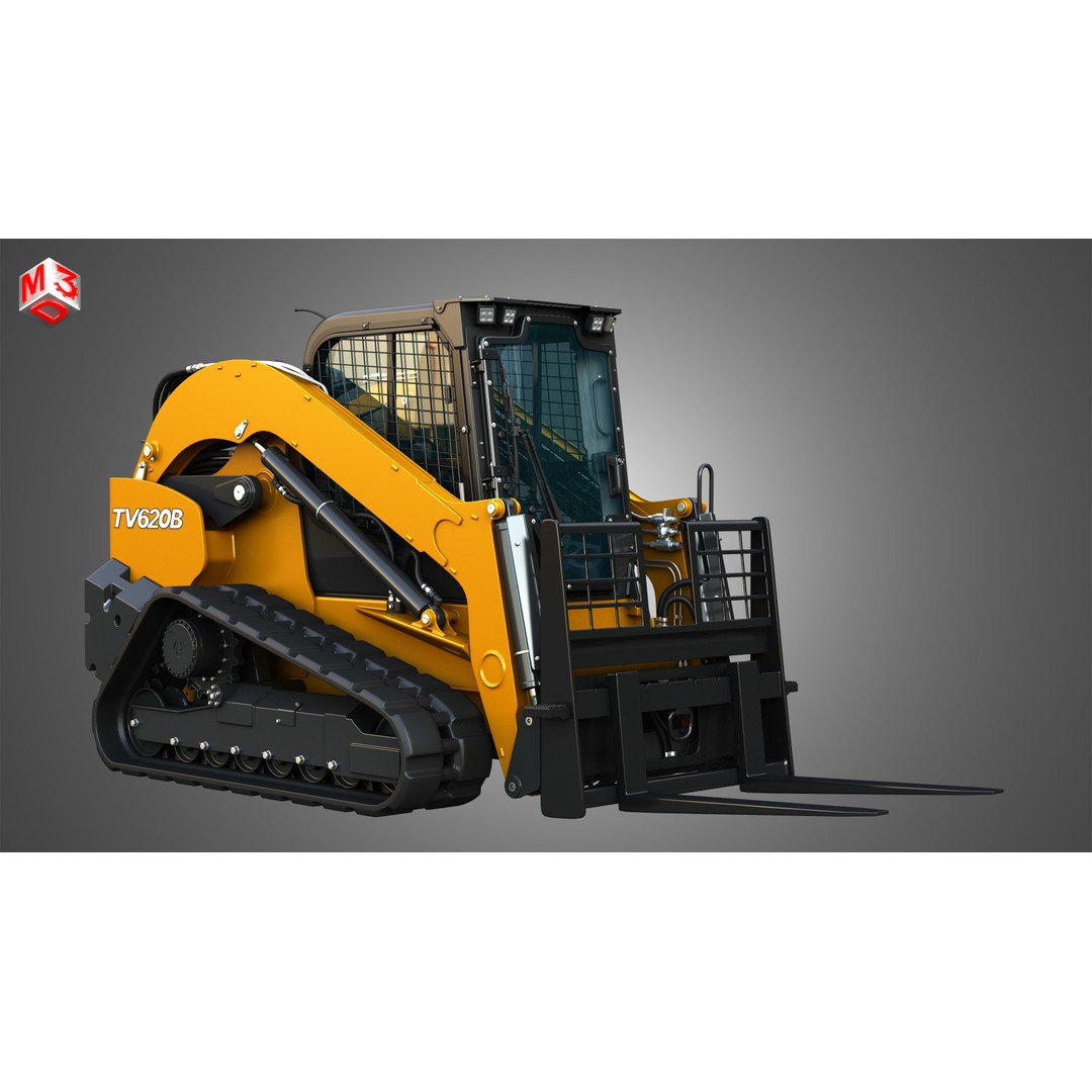 TV620B Compact Track Loader 3D Model – High Poly Vehicle Asset, FBX - View 5