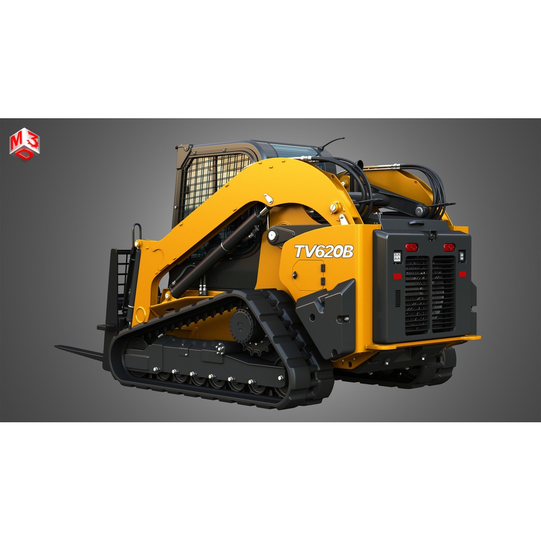 TV620B Compact Track Loader 3D Model – High Poly Vehicle Asset, FBX - View 6