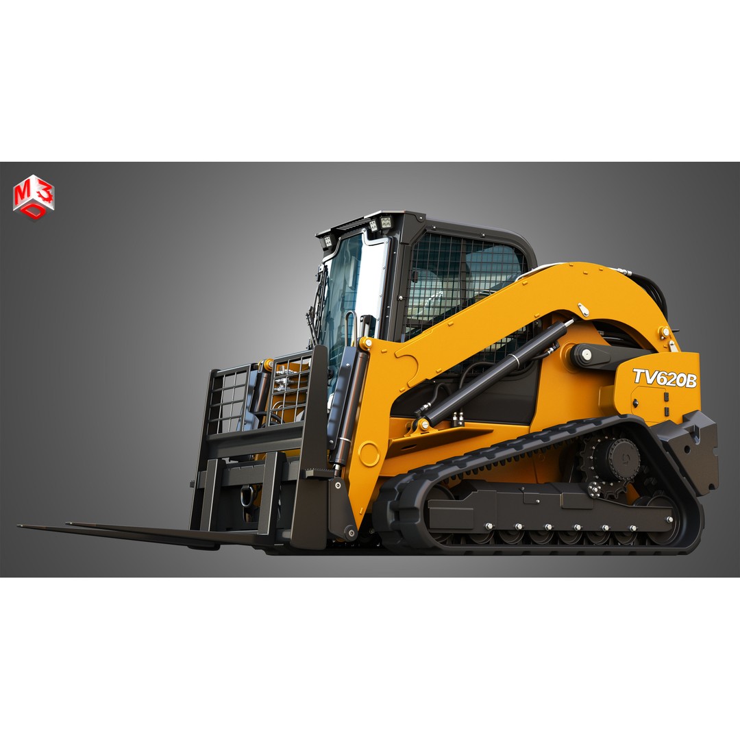 TV620B Compact Track Loader 3D Model – High Poly Vehicle Asset, FBX - View 9