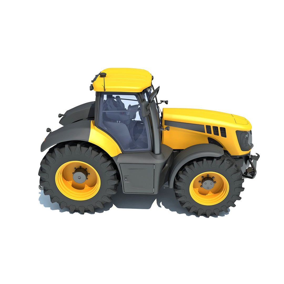 Farm Tractor 3D Model – High-Resolution Industrial Asset, FBX, OBJ - View 10
