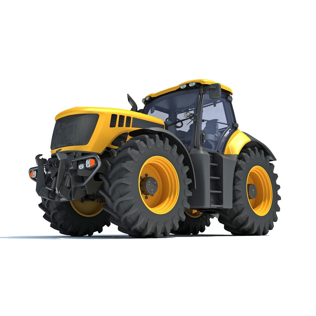 Farm Tractor 3D Model – High-Resolution Industrial Asset, FBX, OBJ - View 13