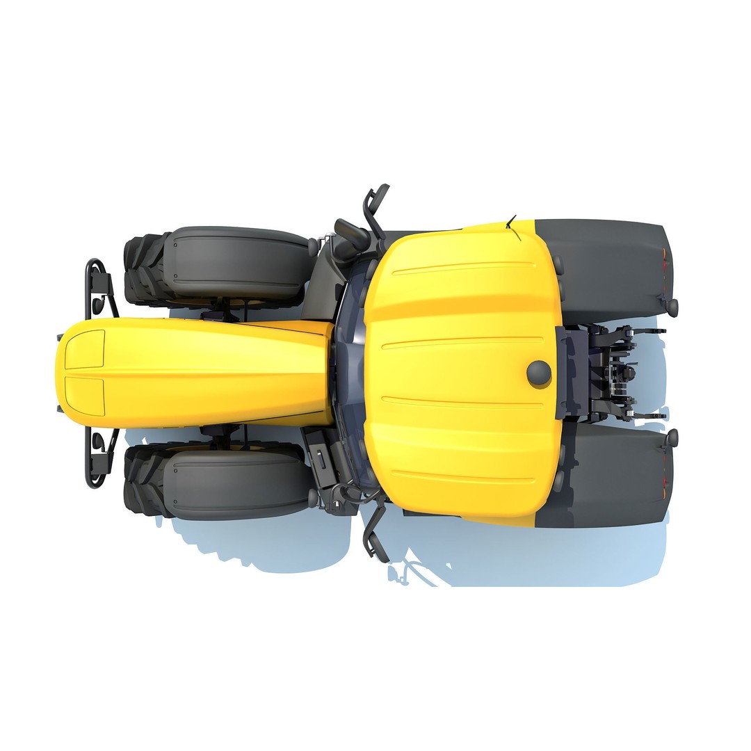 Farm Tractor 3D Model – High-Resolution Industrial Asset, FBX, OBJ - View 14