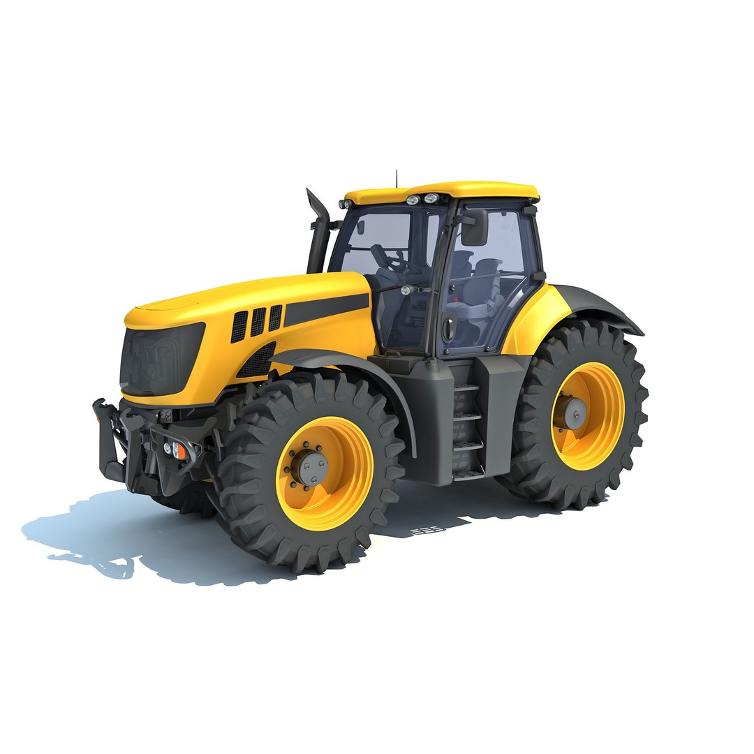 Farm Tractor 3D Model – High-Resolution Industrial Asset, FBX, OBJ - View 15
