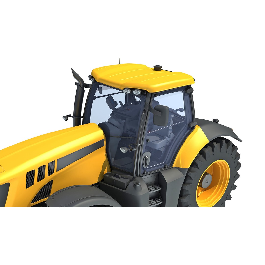 Farm Tractor 3D Model – High-Resolution Industrial Asset, FBX, OBJ - View 16