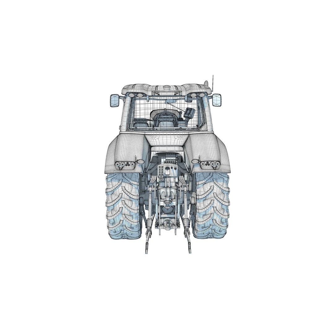 Farm Tractor 3D Model – High-Resolution Industrial Asset, FBX, OBJ - View 21