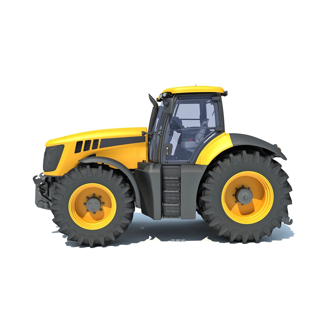 Farm Tractor 3D Model – High-Resolution Industrial Asset, FBX, OBJ - View 3