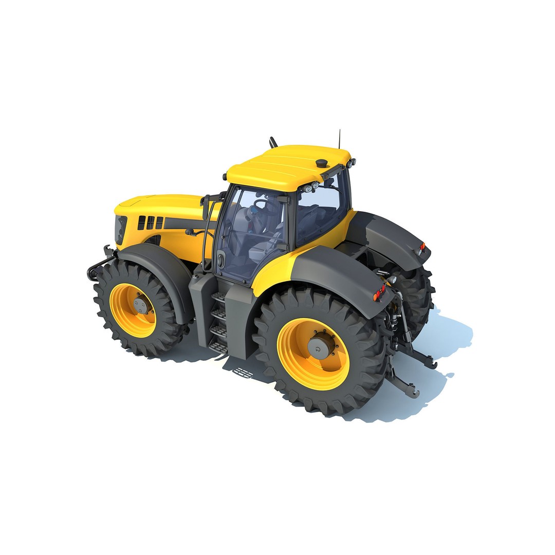 Farm Tractor 3D Model – High-Resolution Industrial Asset, FBX, OBJ - View 4