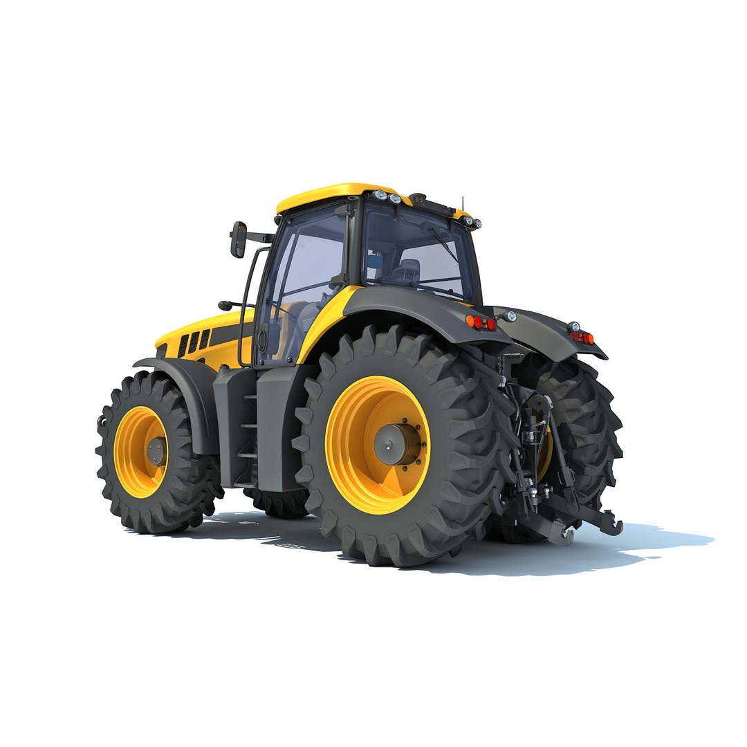 Farm Tractor 3D Model – High-Resolution Industrial Asset, FBX, OBJ - View 5