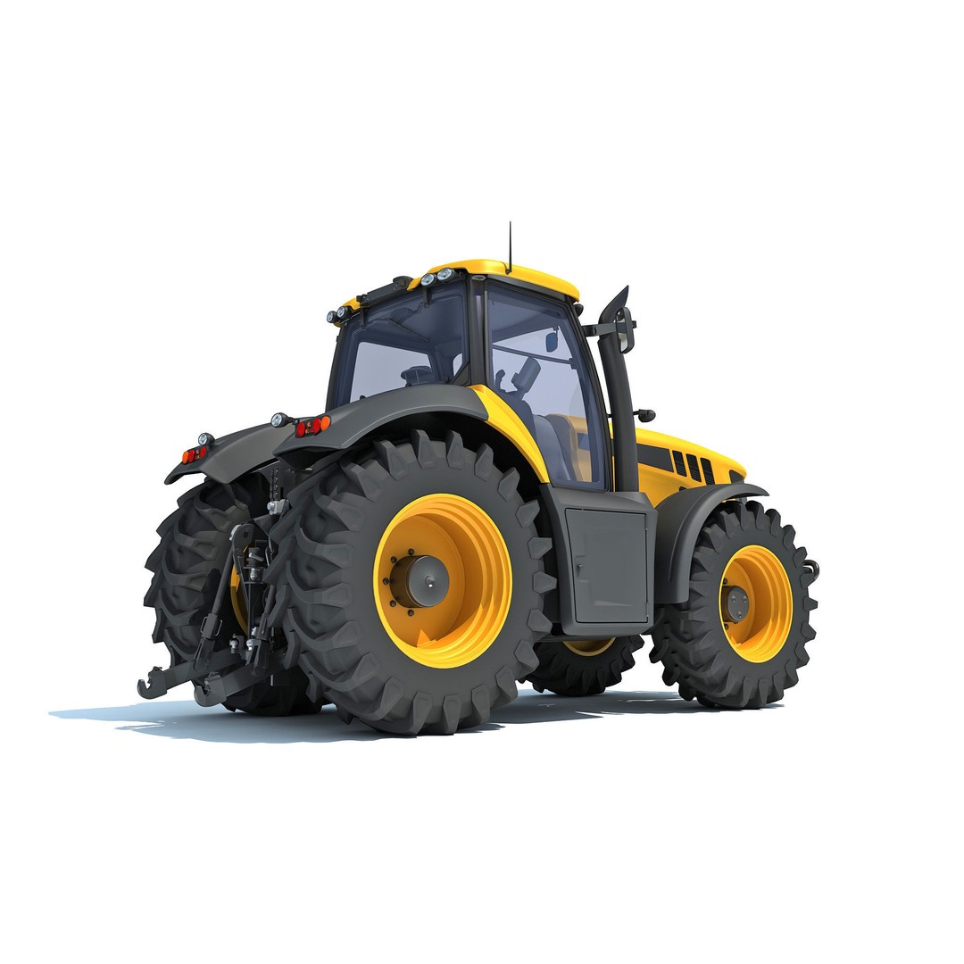 Farm Tractor 3D Model – High-Resolution Industrial Asset, FBX, OBJ - View 8
