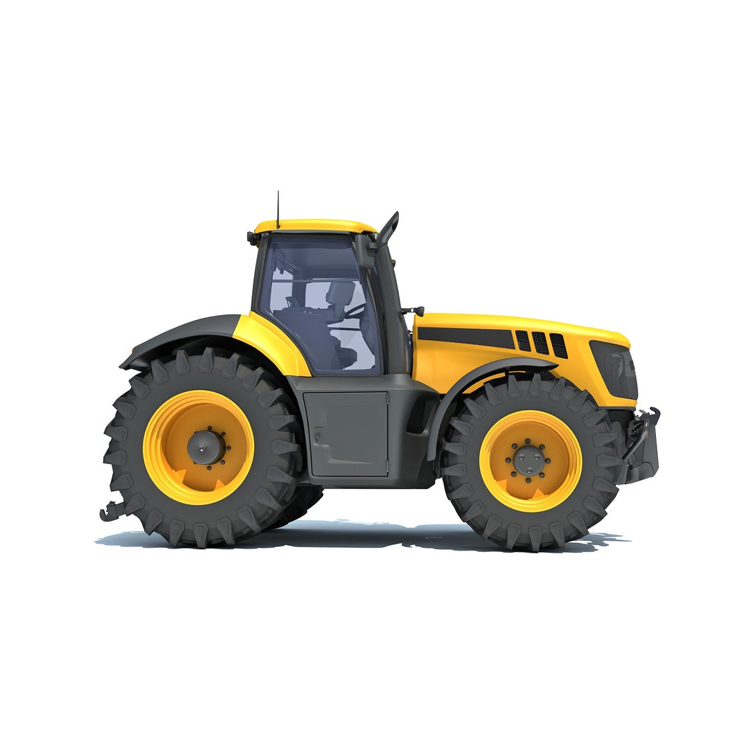 Farm Tractor 3D Model – High-Resolution Industrial Asset, FBX, OBJ - View 9