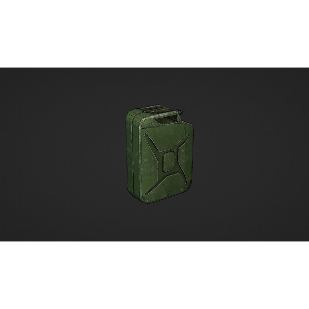 Fuel Can 3D Model – Low Poly Industrial Asset, FBX & OBJ - View 10