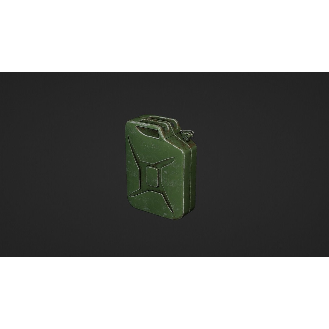Fuel Can 3D Model – Low Poly Industrial Asset, FBX & OBJ - View 13