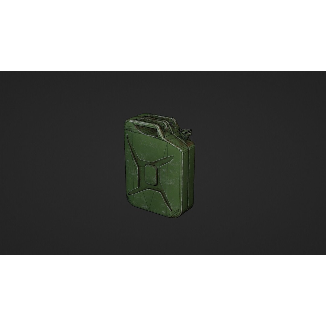 Fuel Can 3D Model – Low Poly Industrial Asset, FBX & OBJ - View 14