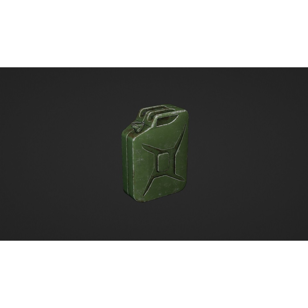 Fuel Can 3D Model – Low Poly Industrial Asset, FBX & OBJ - View 17