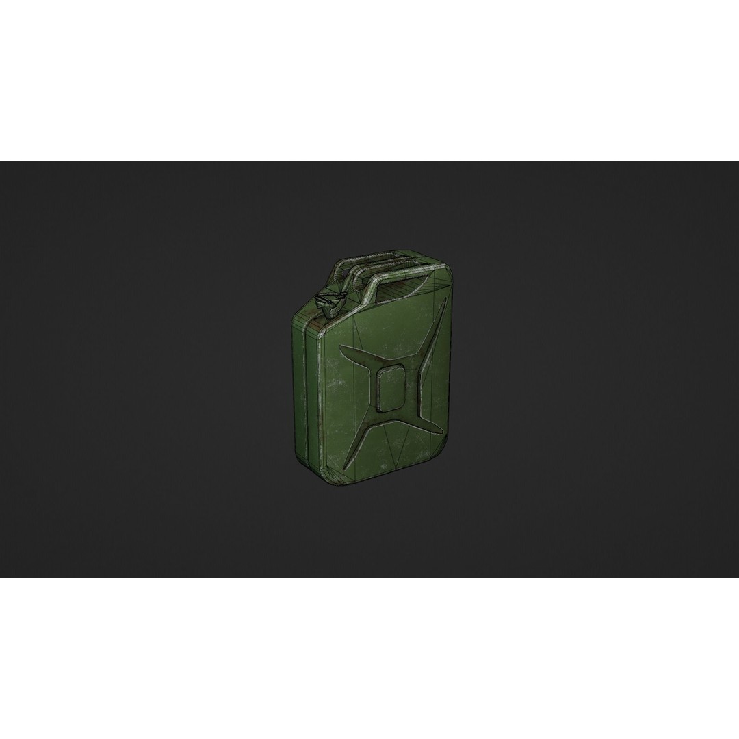 Fuel Can 3D Model – Low Poly Industrial Asset, FBX & OBJ - View 18
