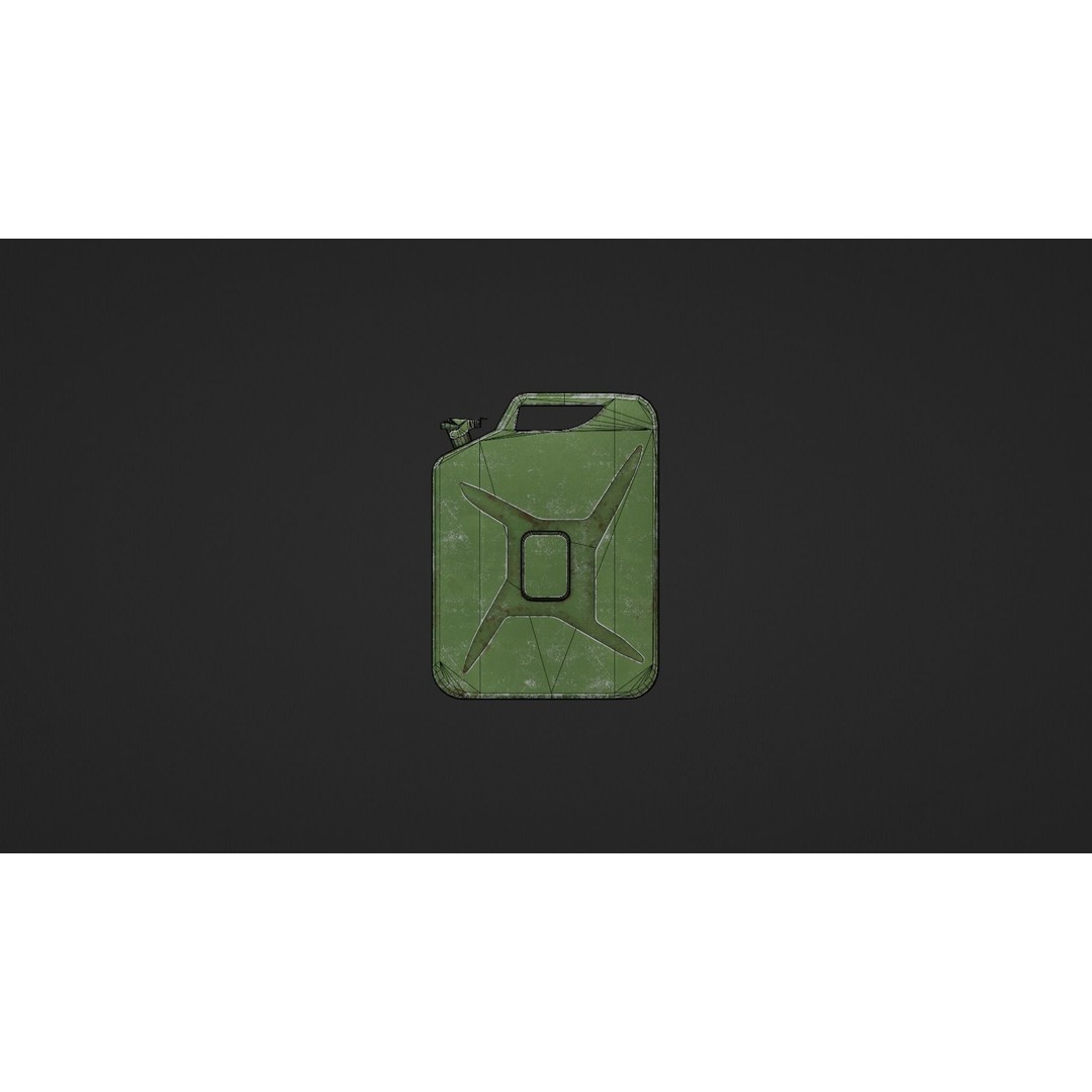 Fuel Can 3D Model – Low Poly Industrial Asset, FBX & OBJ - View 20