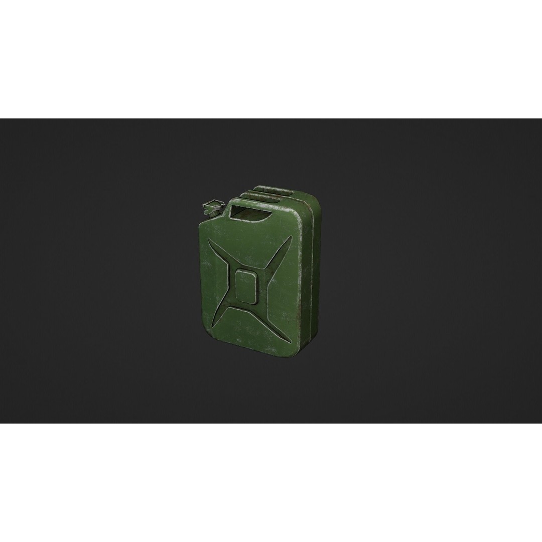 Fuel Can 3D Model – Low Poly Industrial Asset, FBX & OBJ - View 21