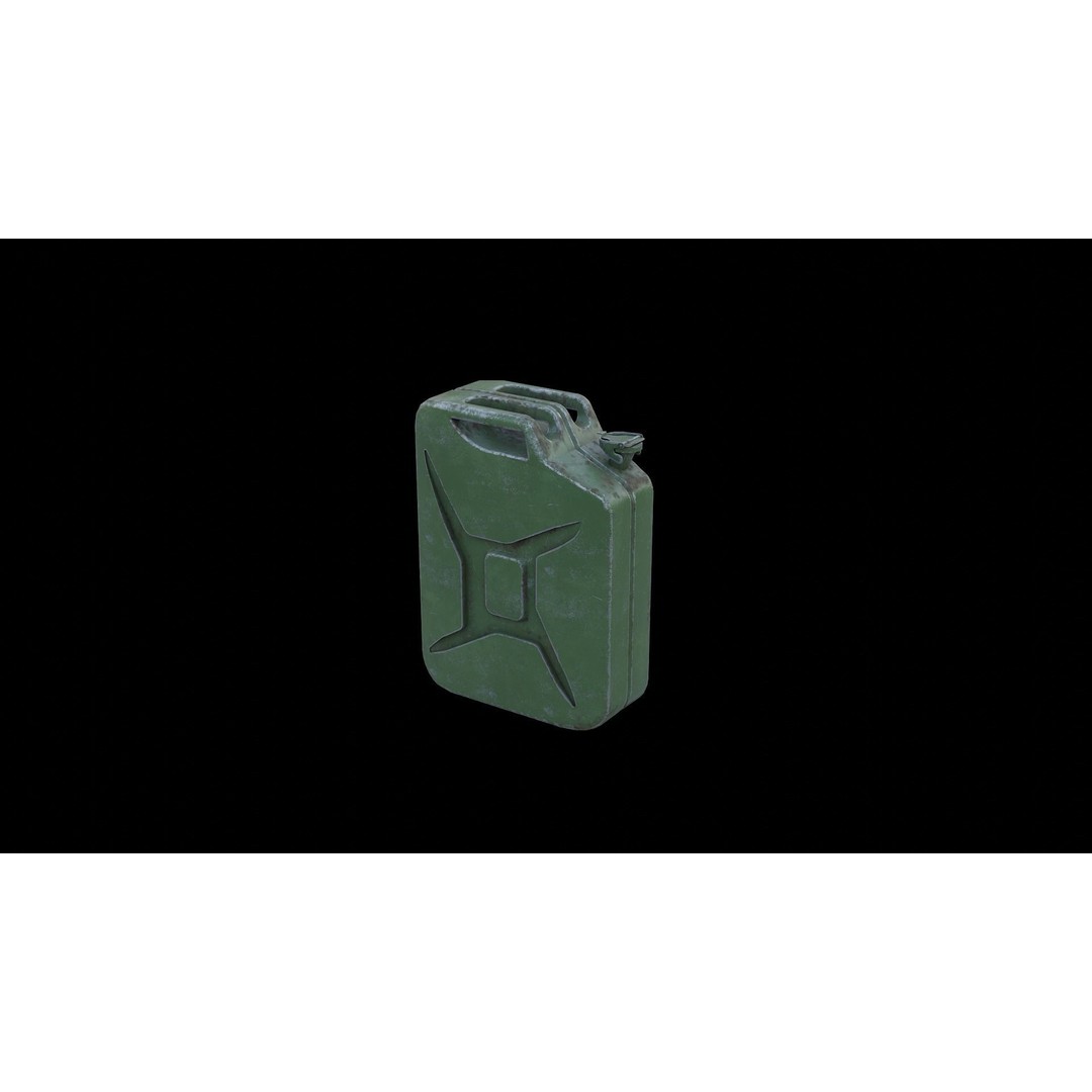 Fuel Can 3D Model – Low Poly Industrial Asset, FBX & OBJ - View 3