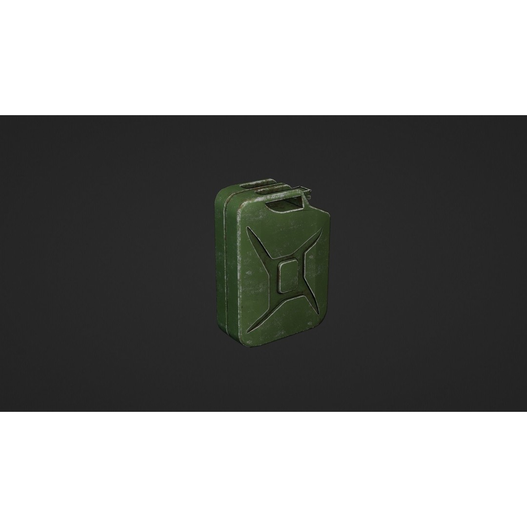 Fuel Can 3D Model – Low Poly Industrial Asset, FBX & OBJ - View 9