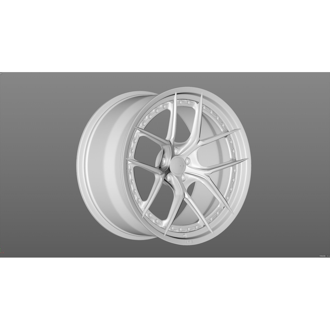 HRE S101SC 3D Model – High Poly Vehicle Wheel, FBX, OBJ, Blender - View 15